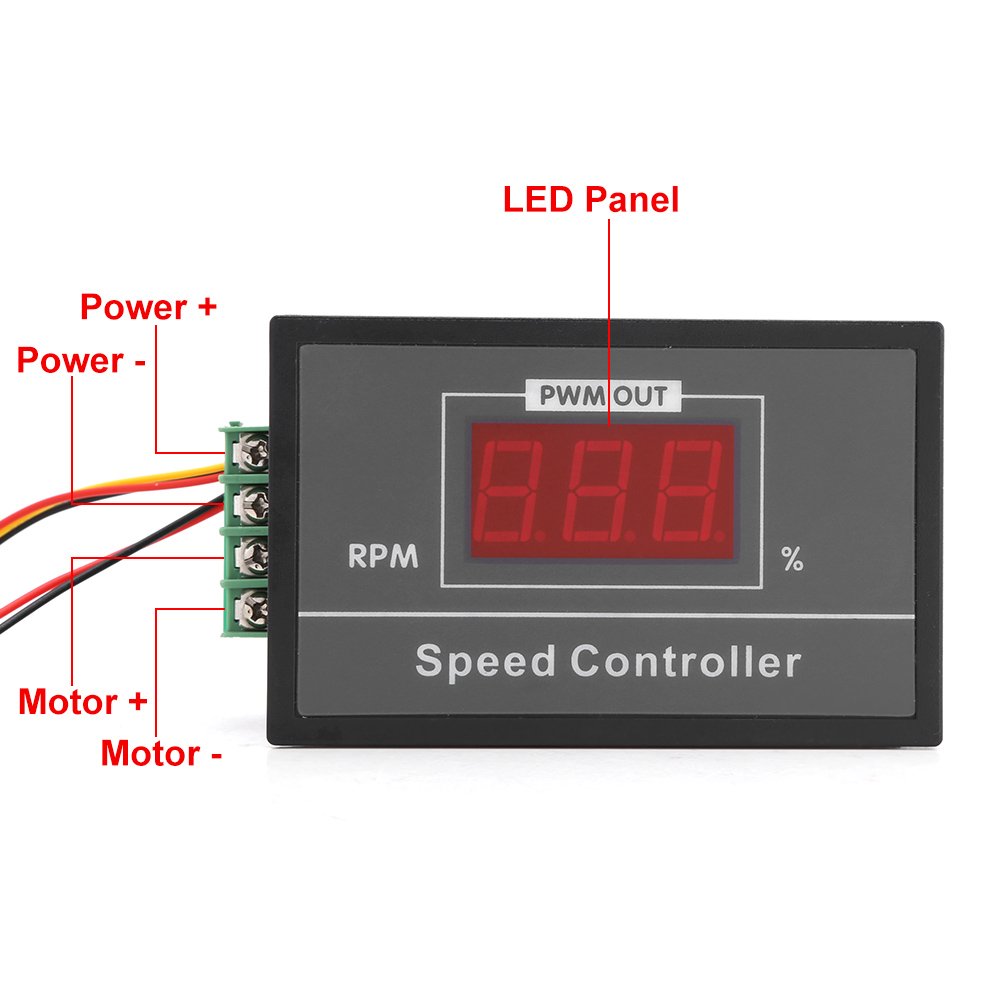DC6-60V PWM Motor Speed Controller Stepless Speed Regulator Digital Display Electronic Governor - Image 4