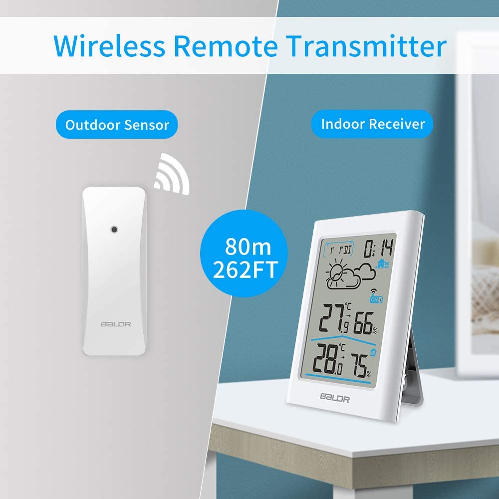 CABLETRANS Wireless Weather Station with Outdoor Sensor, Digital ...