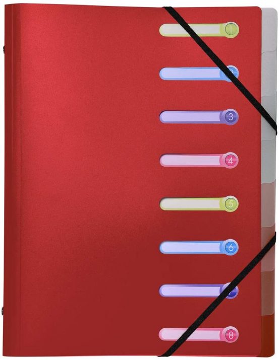 Exacompta PP 500 Rubber 56180E Corner Spannordnungs Portfolio, 3 Hole Punched Index Boxes. Opaque DIN A4 Pockets (Random Color) - Image 2