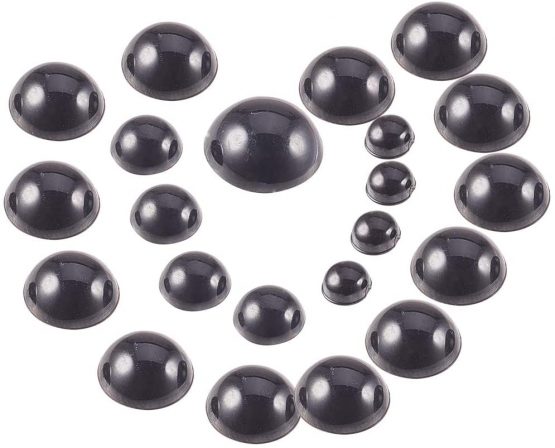 PandaHall Elite 760pcs 5 Sizes 4mm-10mm Round Doll Eyes Assorted Size Resin Flat Back Cabochon Stuffed Toy Eyes for Bears Dolls DIY Making, Black - Image 4