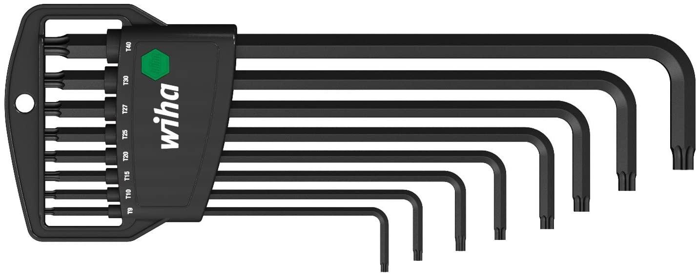 WIHA TORX® L-Key Set in Classic Holder, Black,chrome, 8-tlg. TORX, brüniert, in Blister