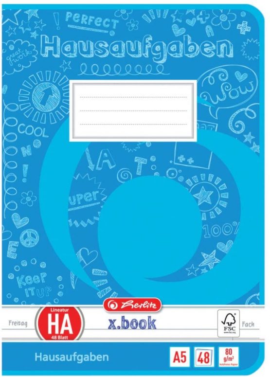 Herlitz Exercise Book A5 48 Sheets Homework, A% - Image 3