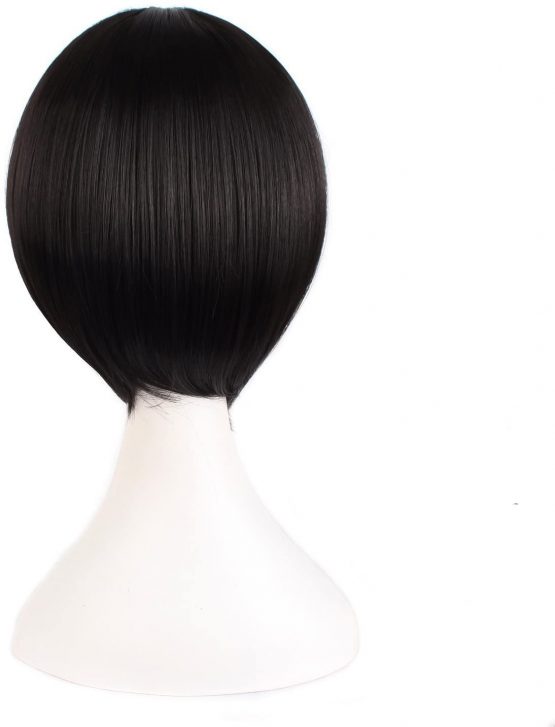 MapofBeauty Short Straight Cosplay Costume Wig Party Wig (Black) - Image 2