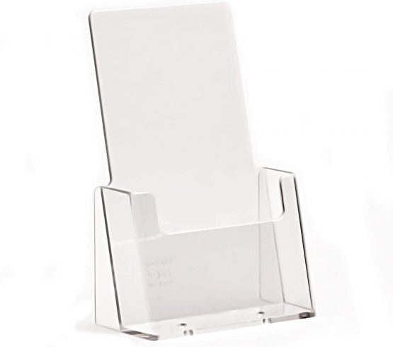 Taymar 2× Flyer Stands/Brochure Holder/Leaflet Stand, DIN Long (DL) Transparent (Pack of 2)