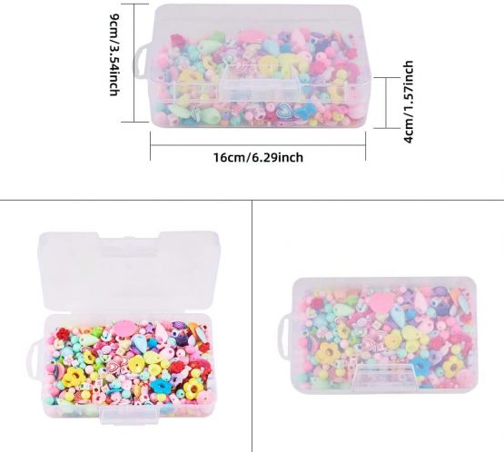 BENECREAT 4 Pack 16x9x4cm Large Clear Plastic Box Container Clear Storage Organizer with Hinged Lid for Small Craft Accessories Office Supplies Clips - Image 3
