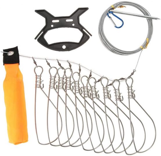 Techson Fish Stringer Kit, Portable Live Fish Large Buckle Lock, Stainless Steel Fishing Gear Accessories, Including 10 Snaps, Float, Plastic Handle and Carry Bag - Image 4