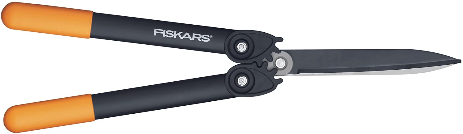 Fiskars PowerGear II Hedge Shear, Non-stick coating, Stainless steel blades, Length: 57 cm, HS72, Black/Orange, 1000596