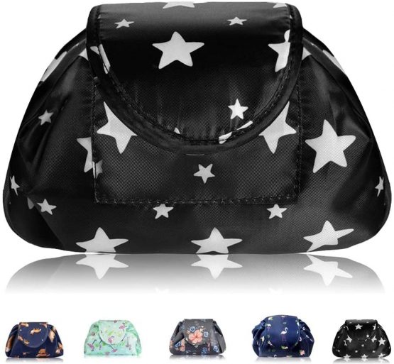 Lazy Drawstring Makeup Bags, Large Capacity Waterproof Travel Portable Cosmetic Bag Pouch Makeup Pouch Storage Organiser for Women Girl  (All Star)