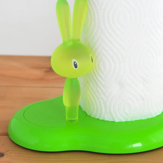 A di Alessi ASG42 GR Bunny and Carrot Kitchen Roll Holder in Thermoplastic resin, Green - Image 4