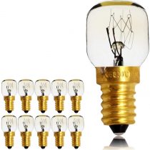 TIANFANSES E14 Screw Cap Pygmy Lamps 15W 300 Degree Microwave/Oven Rated Light Bulbs Salt Lamp Bulb (10)