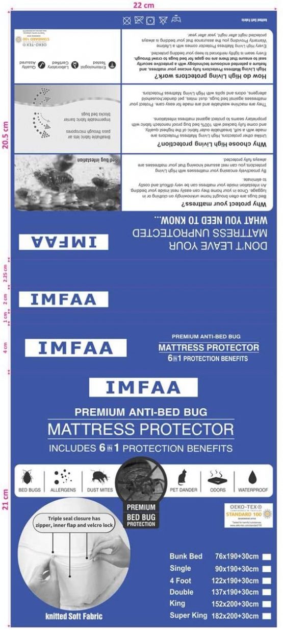 IMFAA Fully Zipper Encasement Anti Bug Bed & Anti allergy waterproof Mattress Protector (Small Double 4-Ft(122x190+40)Cm) - Image 3