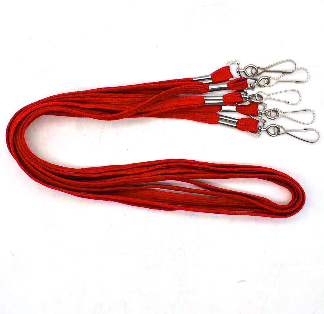 Bird Fiy Red Lanyard 100 Pack Bulk Badge Lanyards for ID Badges Neck Cruise Name Tag ID Holder, Red,black - Image 3