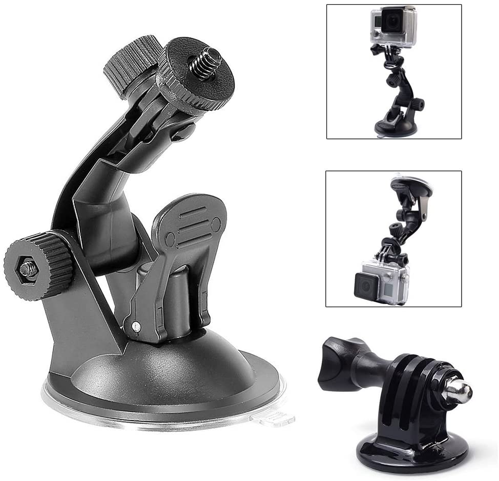 TEKCAM Camera Car Suction Cup Mount Compatible with Gopro Hero 13 12 11 10/ AKASO EK7000/ Dji Osmo Action 5 Pro/4/ insta360 and Other Action Cameras