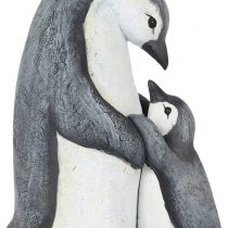 Animal Families Ornament, Penguin Mum and Baby, Black and White, Home Decor