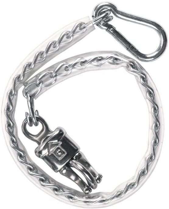 Kerbl Tie chain with PVC coating, panic hook and karab.