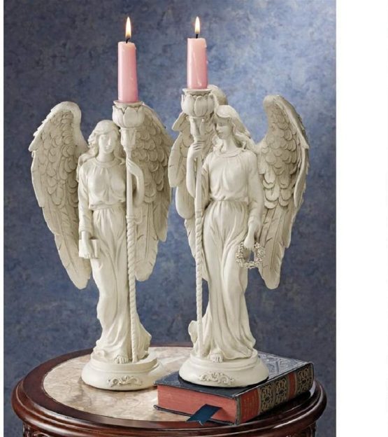 Design Toscano Angels of Virtue Sculptural Candleholders