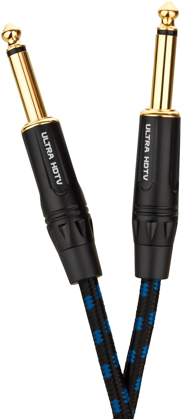 Ultra HDTV Guitar Instrument Cable, 0.5m Premium Nylon Braided 6.3mm Jack Cable for Amp Keyboard, Electric Guitar, Bass - Image 2