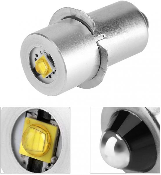 Eboxer 3W LED Torch Bulb for P13.5S Lamp holder High Brightness LED Bulb Replacement for Flashlight, Torch Lamp or Emergency Work Light, 3V/ 4-12V, White/Warm White(White 3V) - Image 2