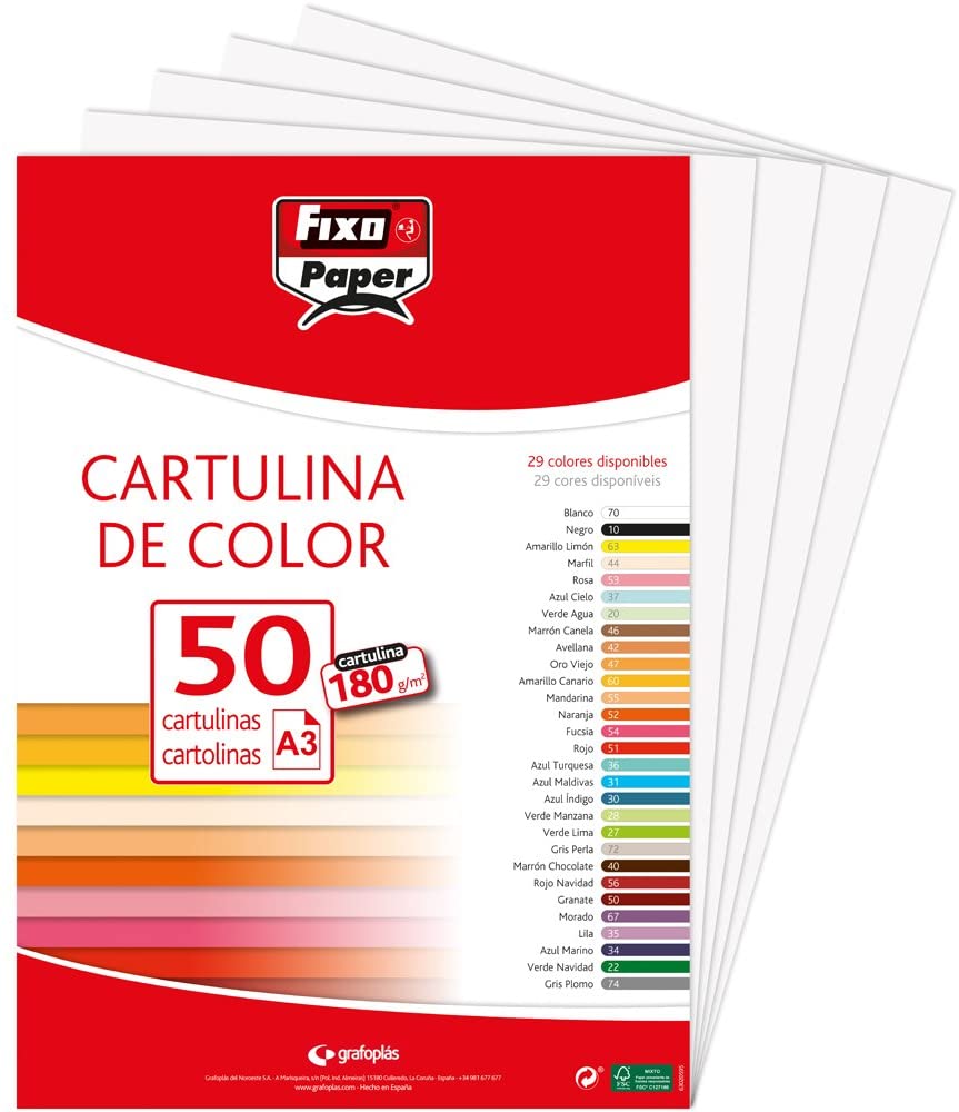 Fixo 11120370 - Pack of 50 Card, A3, White