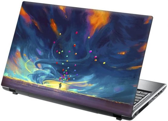 TaylorHe 15.6 inch 15 inch Laptop Skin Vinyl Decal with Colorful Patterns and Leather Effect Laminate MADE IN England Space
