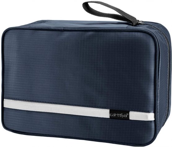 Large Toiletry Bag for Men and Women, Travel Make up Wash Bag, Cosmetic Waterproof Bathroom Bag for Business Trip (Dark Blue)