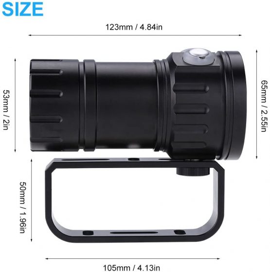 Fdit 28800 Lumens Led Diving Flashlight Photography Fill Lamp Underwater 80 M Torch with Stand Red Blue Lightweight Socialme-EU - Image 2