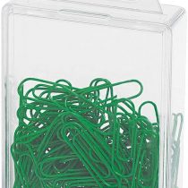 Wedo 901244200 Metal Plastic Coated Paper-Clips, 27 mm, Pack of 100 Green