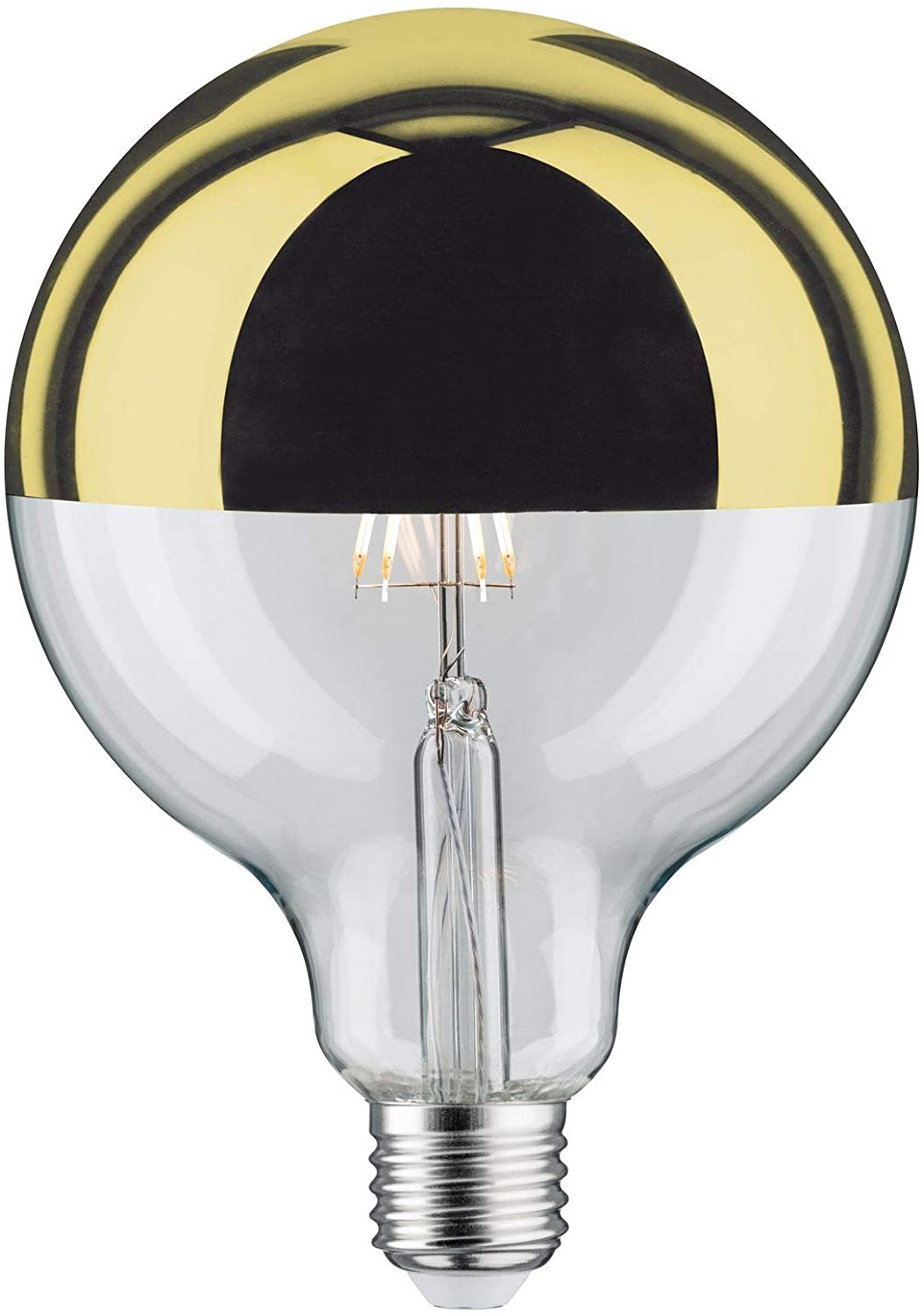 Paulmann 28678 LED Filament lamp G125 6 watts lamp Crown Mirror Gold 2700 K Warm White dimmable E27, 6W