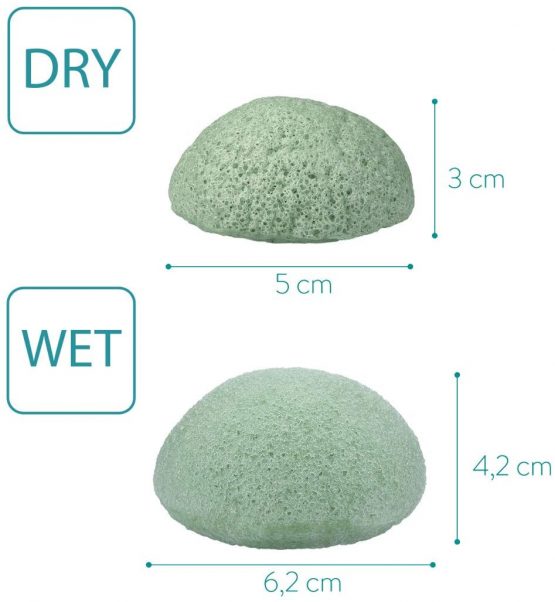 Navaris Set of Konjac Sponges - 3x Natural Exfoliating and Cleansing Sponge Shower Puffs for Face and Body including Bamboo Charcoal and Green Tea - Image 4