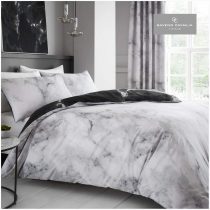 Gaveno Cavailia White Marble King Duvet Set Reversible Easy Care Cotton Blend 3 Piece Texture Bedding | 1 Quilt Cover + 2 Pillow Cases | Button Closure | Machine Washable
