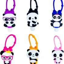 Ulife Mall Panda Travel Keychain Bottles Set (6 Pack), 30 ml Leak Proof Refillable Empty Bottles Hand Sanitiser Holders Portable Travel Containers Perfect for School, Travel, Outdoor, Camping
