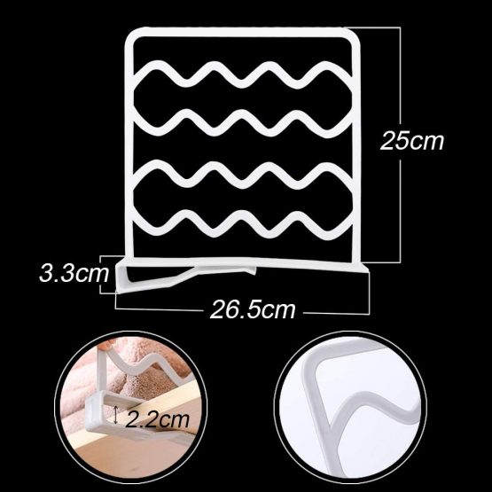 VINFUTUR 4pcs Closet Shelf Dividers Plastic Wardrobe Partition Board Shelf Divider Separator for Clothes No Drilling - Image 2