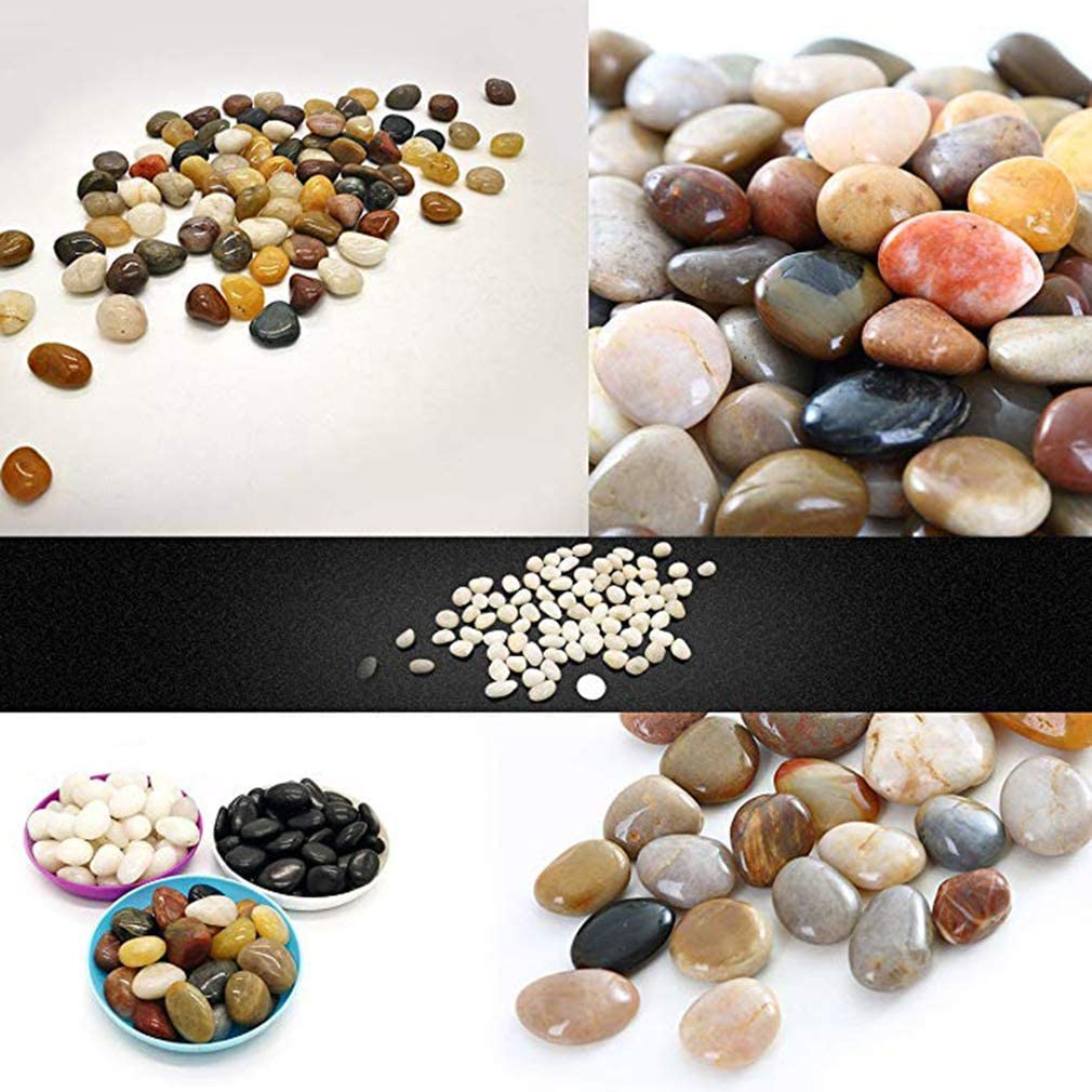 Hisredsun 2.1 lb Black Decorative Stones,0.4-1 inch Natural Polished Pebbles for Plant Pots,River Rocks for Landscaping Vase Fillers,Succulents,Aquarium and Garden Decoration - Image 3