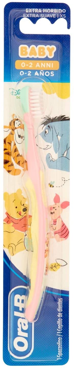 Oral-B Winnie The Pooh Characters Manual Toothbrush for Children 0-2 Years, Extra Soft Bristles, Assorted Colours