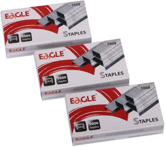 Eagle Staples, #24/6 Staples, 1000/box, 3-Pack, 3000 pcs in Total - Image 2