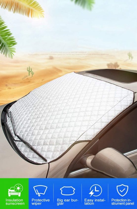 SUITBEST Car Windshield Cover UV Protector, Auto Front Window Sun Shade Cotton Keep Car Cool UV Reflector for Car in all Weather Dust Cover Heat Shield Cover 147x100CM - Image 2
