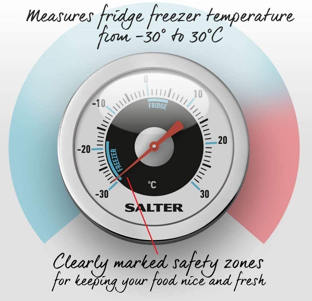 Salter 517 SSCR Fridge Thermometer, Stainless Steel Large Dial Temperature Gauge, Waterproof Freezer Thermometer, Easy Read - Image 3
