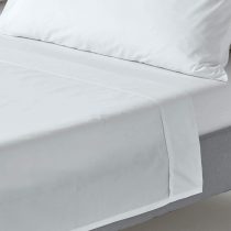 HOMESCAPES White Pure Egyptian Cotton Flat Sheet Super King 200 TC 400 Thread Count Equivalent Bed Sheet