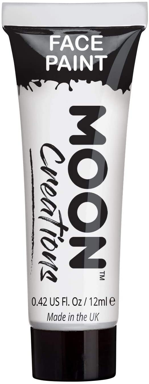 Moon Creations Face & Body Paint Tubes, White, Black, Red, Yellow, Green, Dark Blue - Image 4