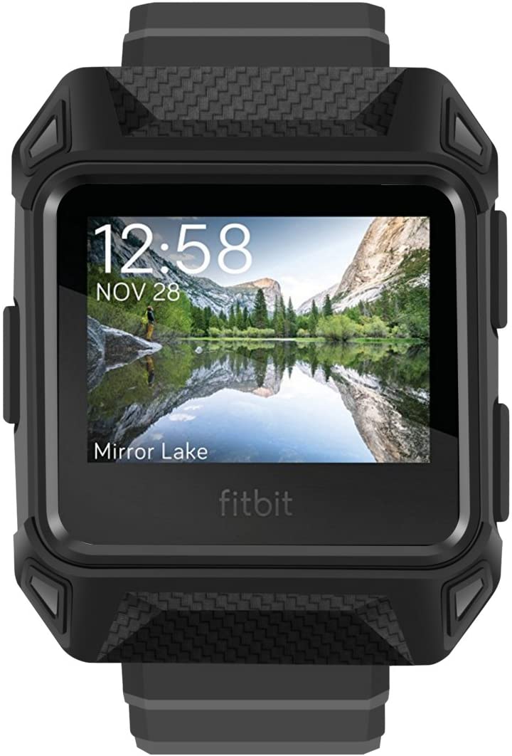 iitee Replacement for Fitbit Ionic Straps Breathable Shockproof TPU Protective Frame Case with Strap Band for Fitbit Ionic Smart Fitness Watch Accessory (Black) - Image 3