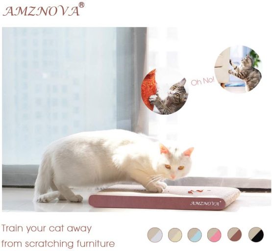 Cat Scratch Lounge, Durable Cardboard, Colors Series, Wide, Wood Floor Print - Image 2