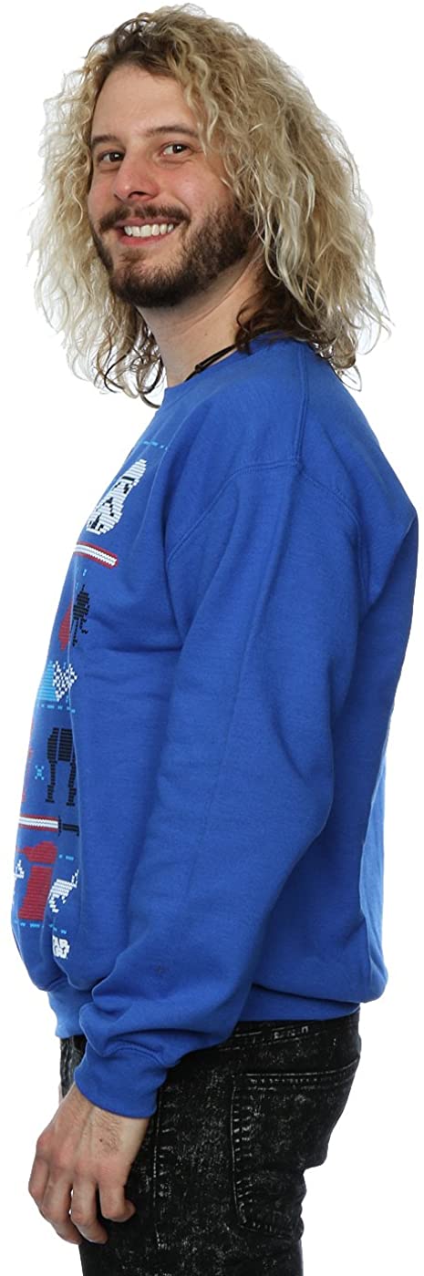 Star Wars Men's Dark Side Fair Isle Christmas Sweatshirt XX-Large Royal Blue, XXL - Image 3