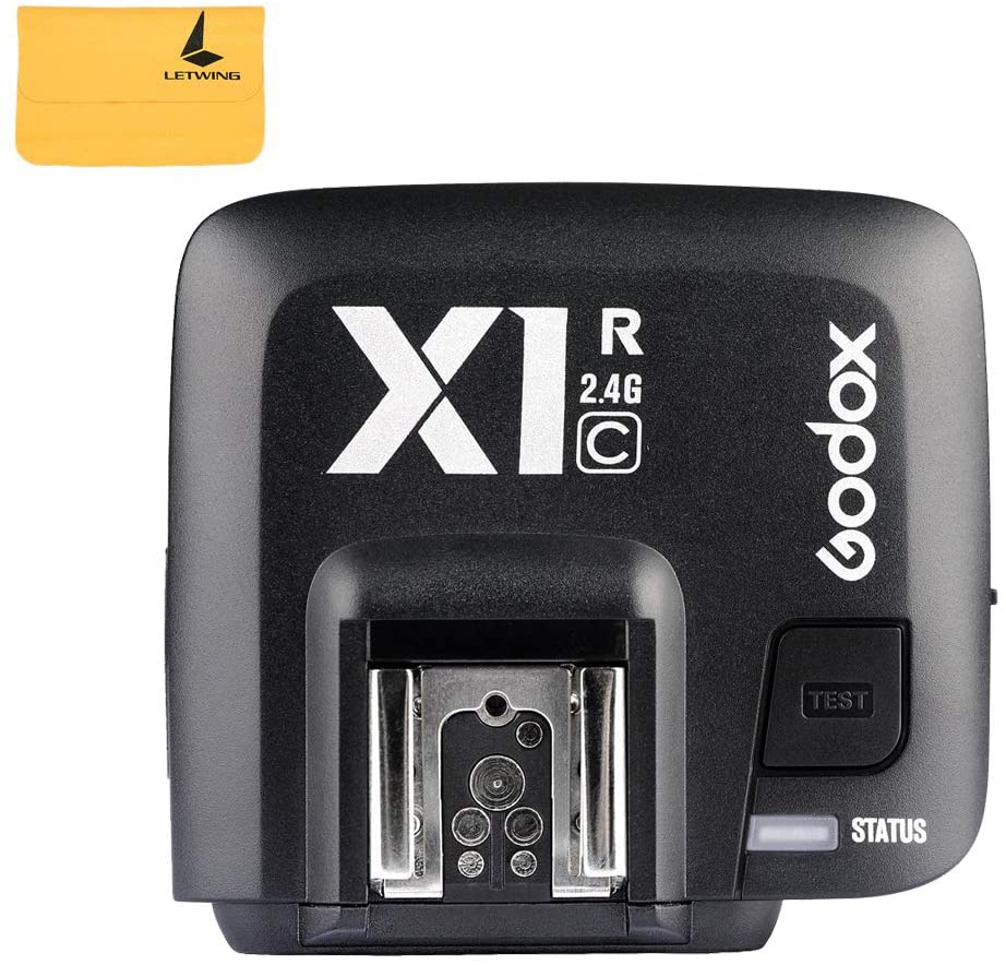 Godox X1R-C TTL 2.4G Wireless Canon Flash Receiver and MI shoe Wireless LCD Flash Transmitter Compatible for Canon EOS Series Cameras (X1R-C)