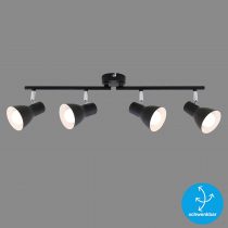 Briloner Leuchten - Ceiling Light, Ceiling Spotlight, rotatable and swivelling Spotlight, 4X E14, max. 25 Watt, Retro, Black, 605x80x150mm (LxWxH), 2860-045