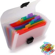 13 Pockets Accordion Receipt Organiser - A6 Mini Plastic Expanding Wallet for Bills, Coupons, Cards, Mini Expandable Portable Small Folder