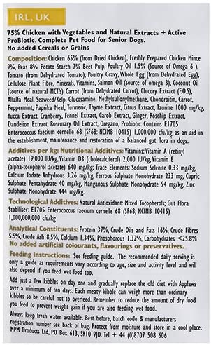 Applaws High Protein Senior Complete and Grain Free Dry Dog Food 2kg for All Senior Breeds Chicken (Pack of 1) - Image 4