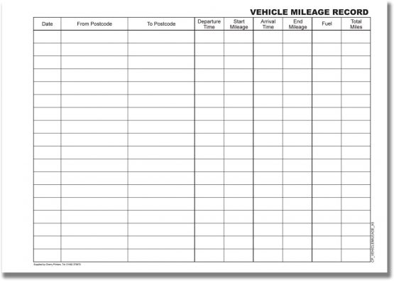 Cherry Vehicle Mileage Record Log Book A5 100pages 80gsm - Image 2