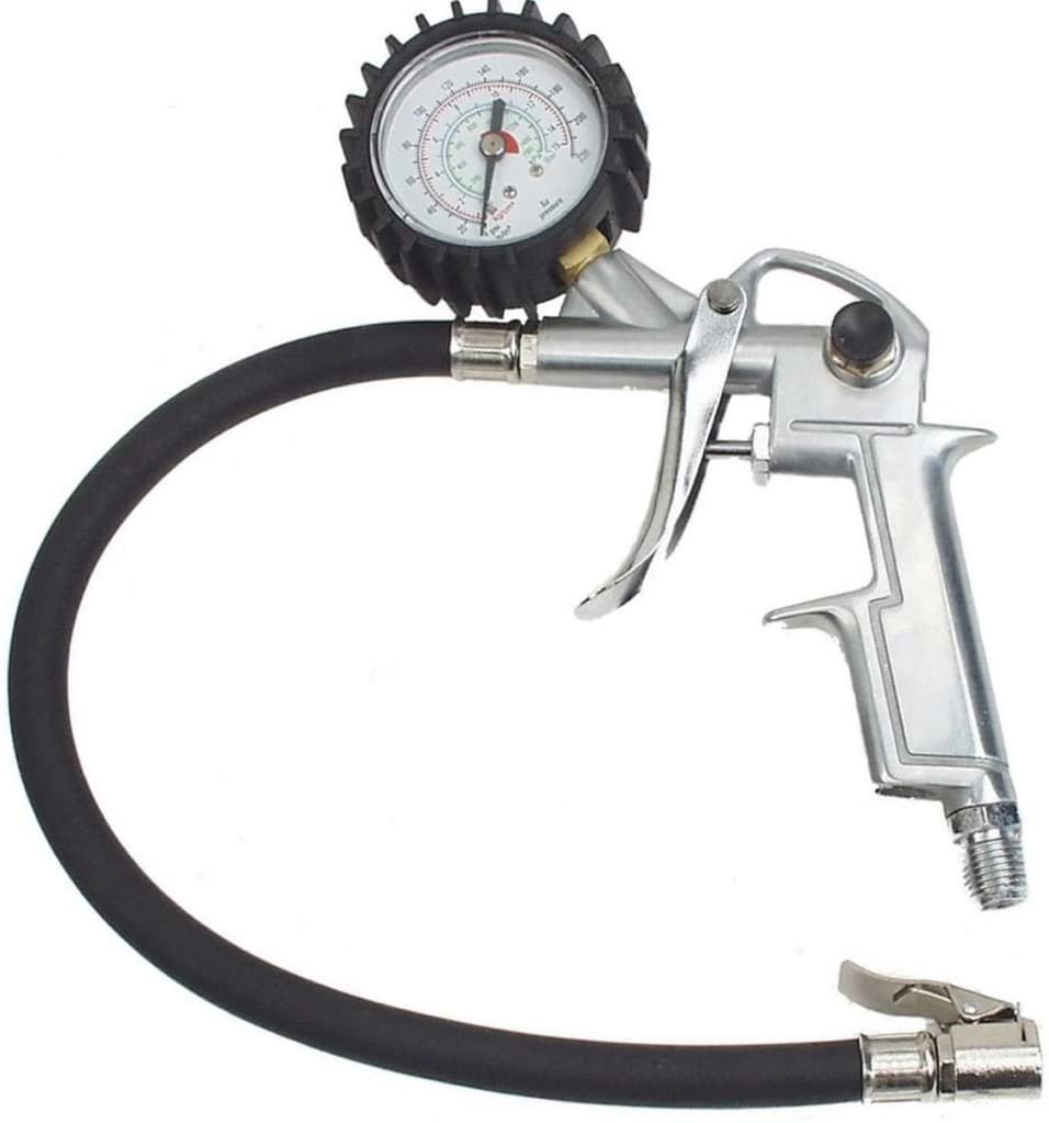 Brüder Mannesmann Werkzeuge 1543 Compressed Air Tyre Inflation Pistol with Gauge, Multicolor