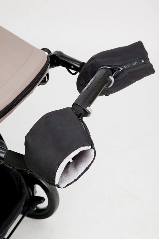 Altabebe AL2801 - 12 Muff Gloves for Pram Black/Light-Grey - Image 2