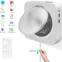 Portable CD/DVD Player with Bluetooth,Wall Mountable Built-in HiFi Speakers, Home Audio Boombox with Remote Control FM Radio USB MP3 3.5mm Headphone Jack AUX Input/Output